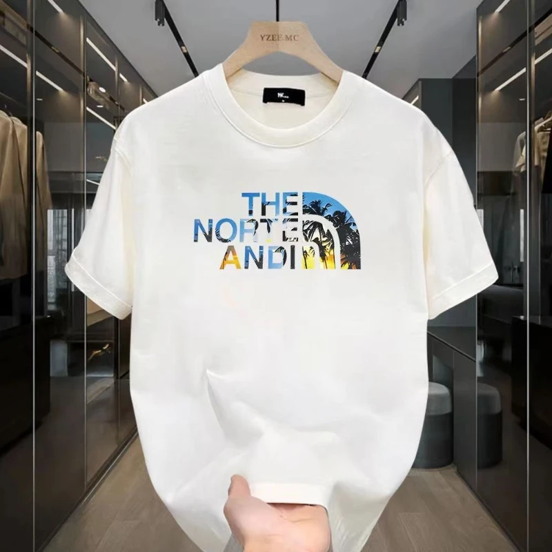Cotton Spring/Summer New Trendy Brand Men's and Women's Printed Fashion Versatile Round Neck Short Sleeve T-shirt 2
