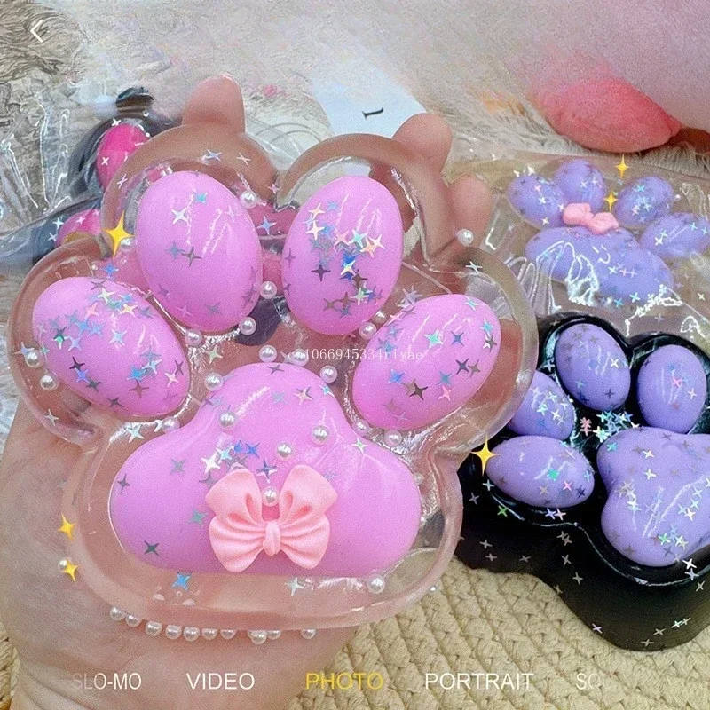 Cat Paw Pinch Toy Kawaii Decompression Toys Cartoon Antistress Squishy Stress Relief Slow Rising Toys For Kids Stretch Toys 4