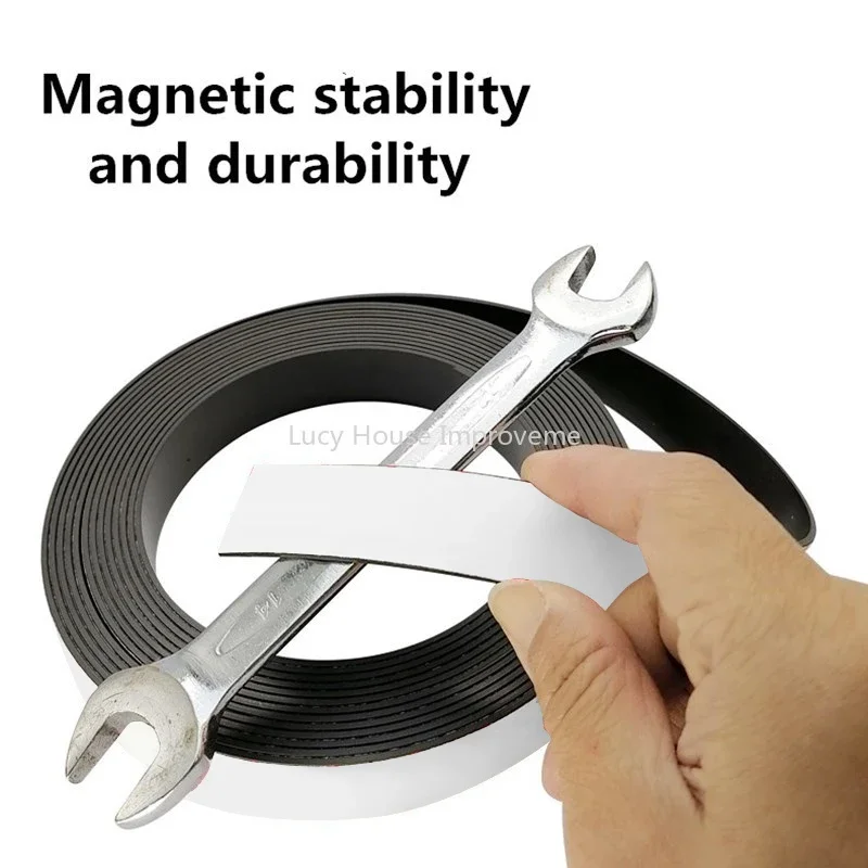 Strong Flexible Magnet Strip Self Adhesive Magnetic Tape Rubber Magnet Tape Lenght 39.37inch