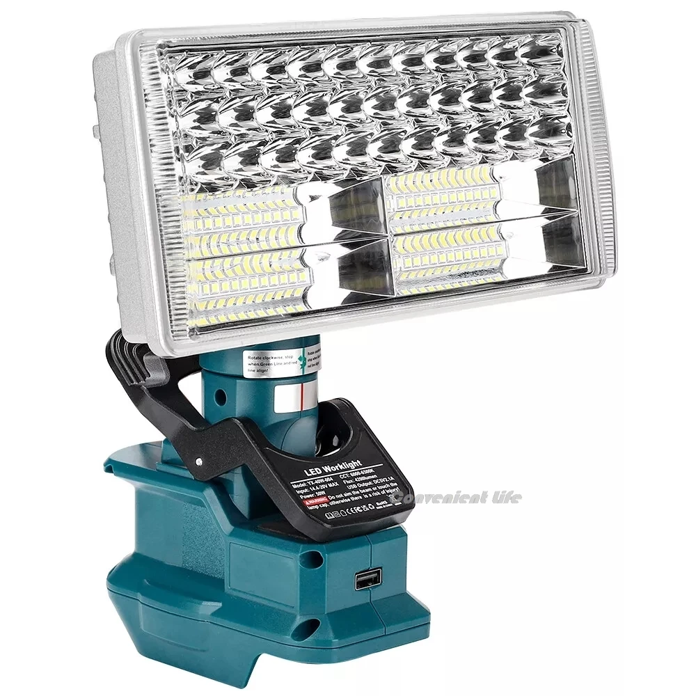 4200LM Cordless LED Work Light for Makita 18V Battery Floodlight Spotlight Flash