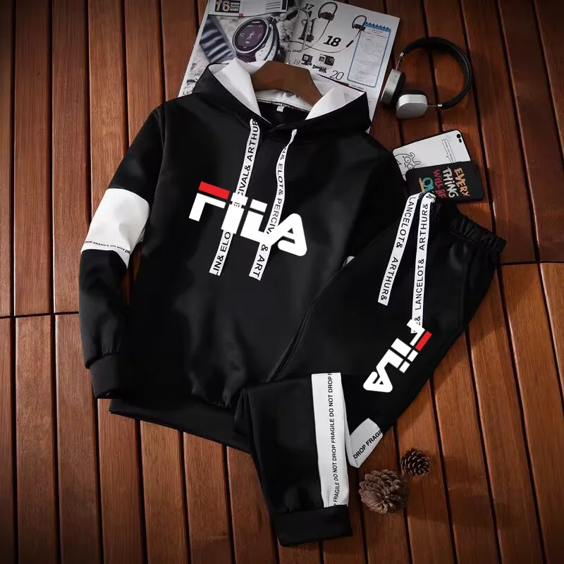 Men's Luxur Printed Tracksuits Casual Solid Color Sweatshirt+Sweatpants 2-Pcs Windbreak Designer Outdoor Sports Warm Outfits
