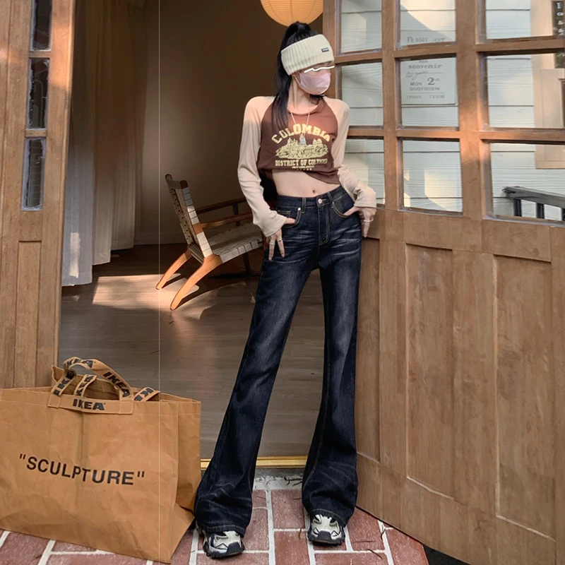 

Black washed vintage spicy girl flared jeans
