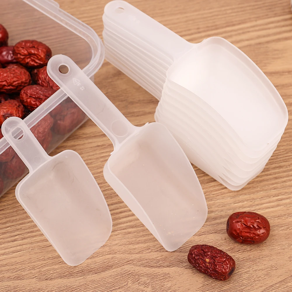 Ice Shovel 10/5Pcs Plastic Ice Scoops Mini Transparant Party Bar Buffet Kitchen Gadget for Candy Dessert Grain Dry Goods Scoops