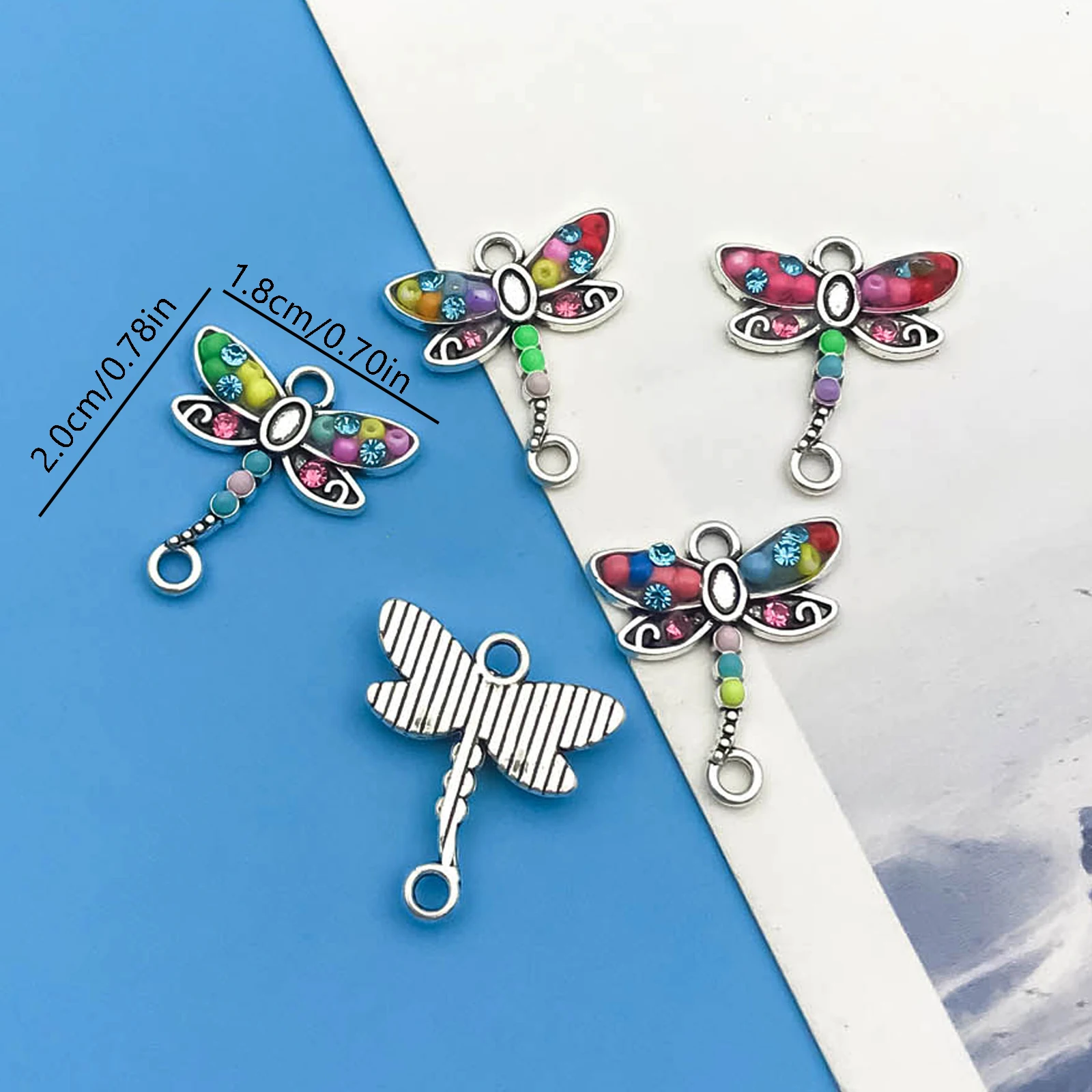 5/6 Stück Zinklegierung, bunt, europäischer und amerikanischer Stil, kleine Anhänger, Charms-Anschlüsse für Schmuckherstellung, Armbandzubehör – Detail 7