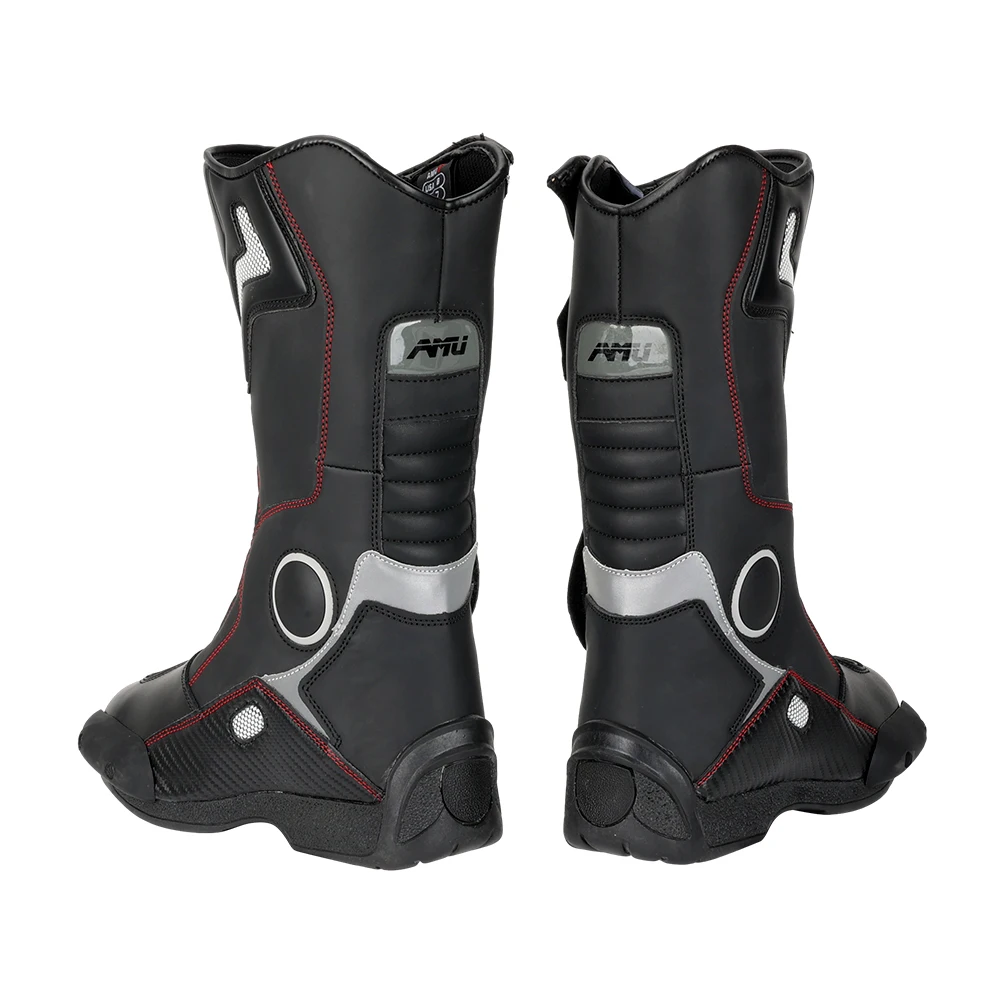 Motorcycle Riding Men Boots Professional Racing Shoes Road Breathable Leather Wear-resistant Boots Non-slip Safety Breathable