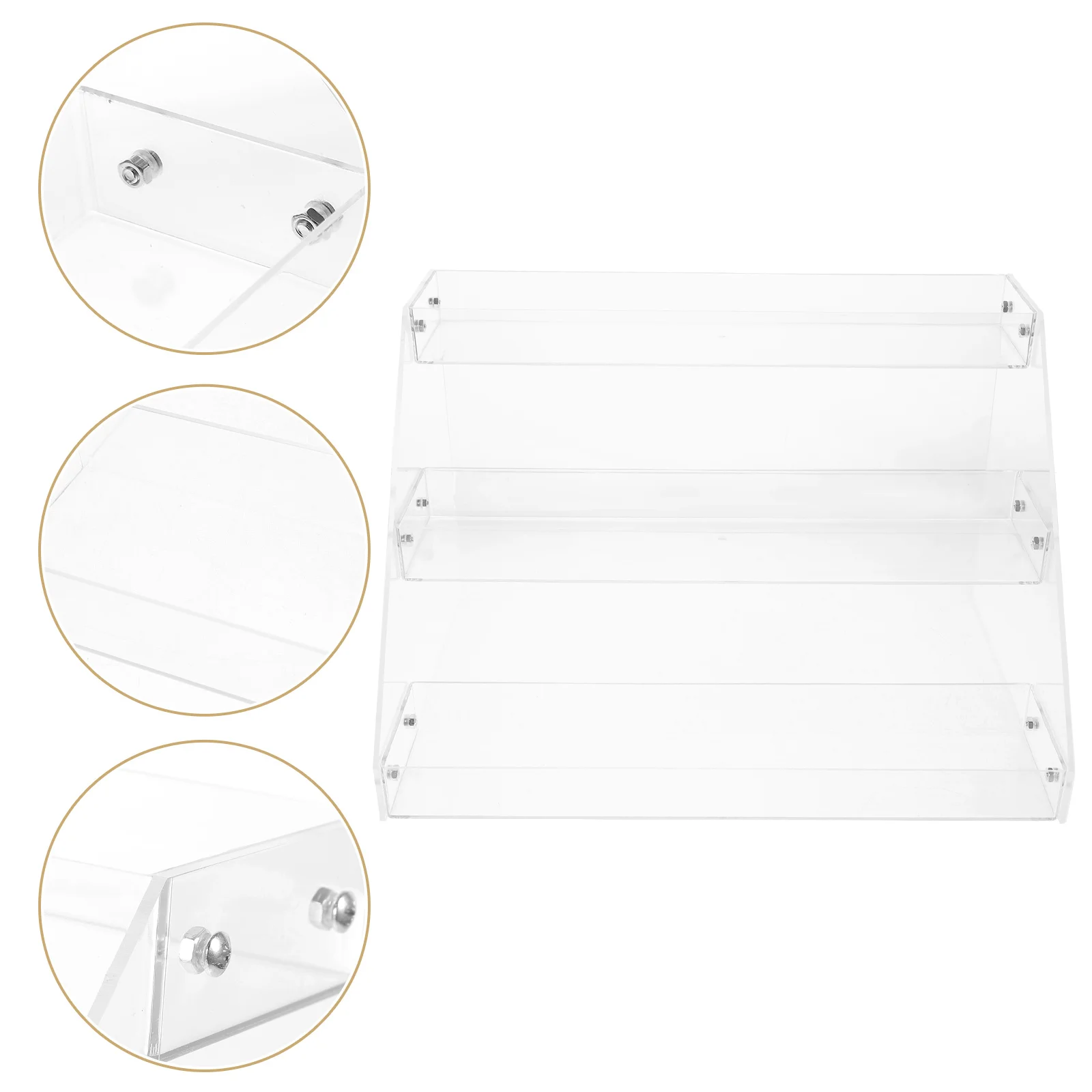 

Multi Tier Acrylic Riser Beverage Display Rack Holder Collectibles Shelves Shelf Product Food Collection Snack Storage