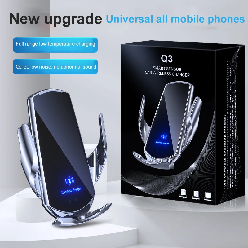 

Car Wireless Charger for iPhone 14 13 12 11 Samsung Magnetic USB Infrared Car Phone Holder Fast Charging Station