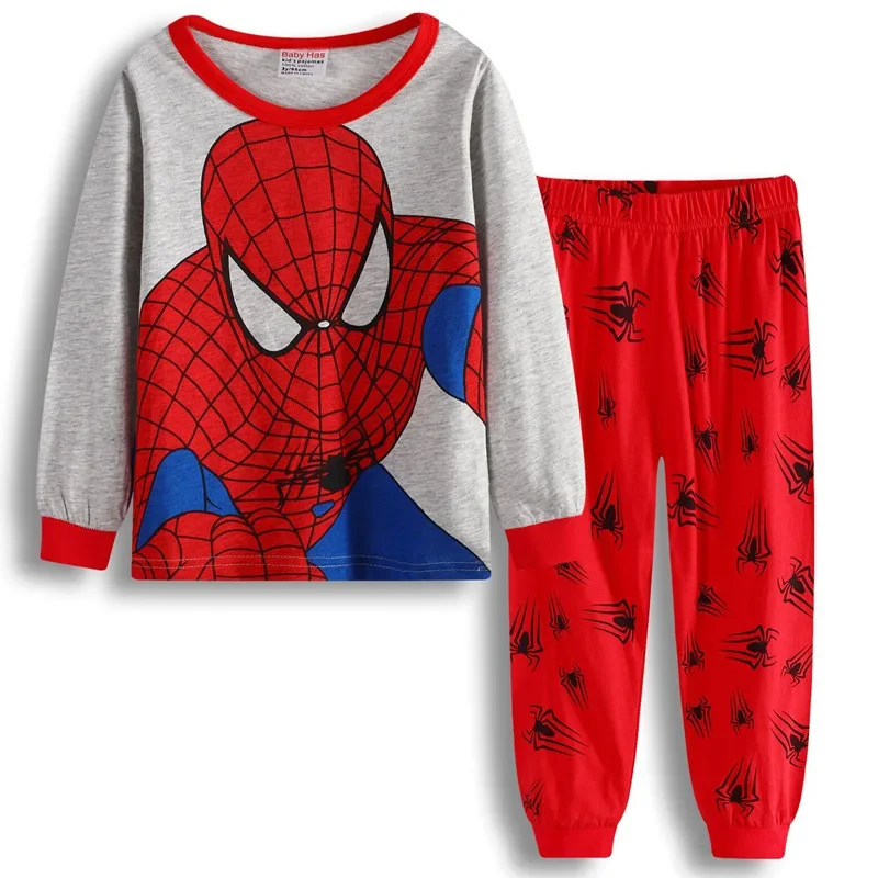 New Spiderman cartoon children\'s long sleeve sleepwear children\'s hero League home wear boys\' underwear two piece suit pajamas