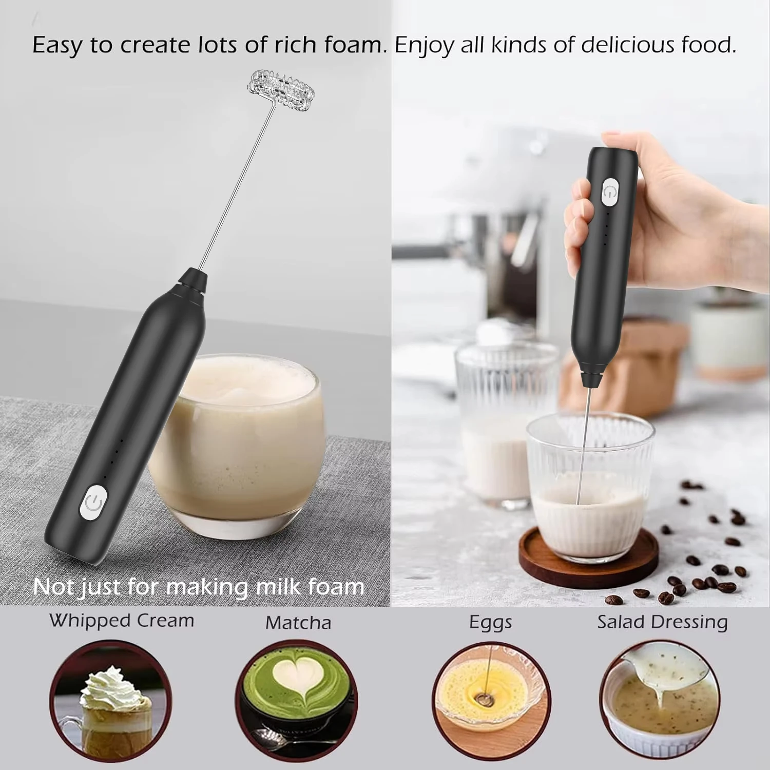 Electric egg beater, handheld coffee milk mixer, portable milk frother, baking food mixer, essential kitchen tool 6