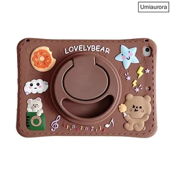 Kids' Cartoon Silicone Tablet Case with Stand, 11 - Inch for Honor X8a 11 inch (360 Bear)