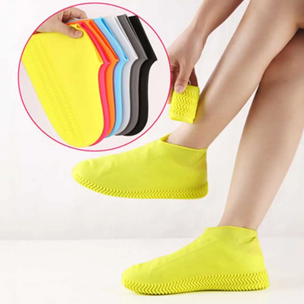 Outdoor Rainy Shoe Covers S M L Silicone Waterproof Non-slip Recyclable Boot Protector Cover Riding Equipment Accessories