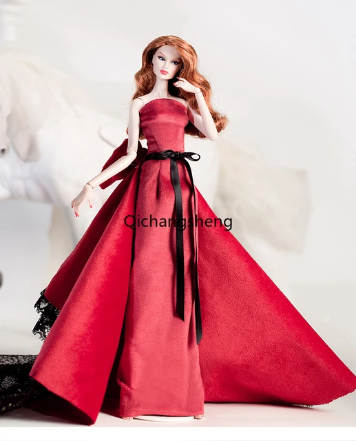 Vermelho chinês Vestido de Festa Para Boneca Barbie Roupas Vestidoes  Multi-camadas Vestido de Noite Vestidos de Noiva 1/6 Acessórios Da Boneca -  AliExpress