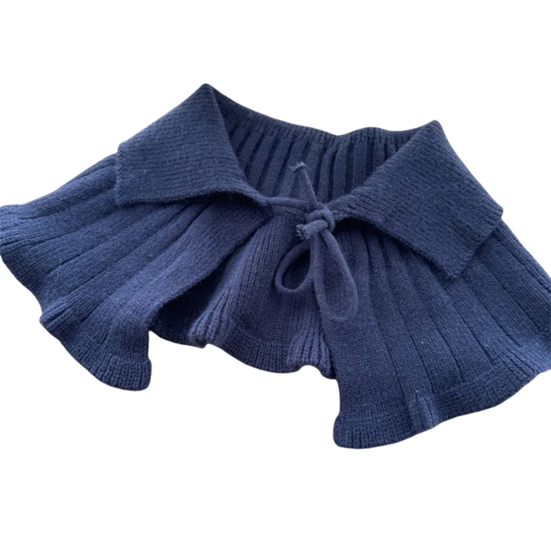 Infant Girls Knitted Shawl Soft & Breathable Removable False Collar 3-10T Kids Clothing Accessory for Chilly Season