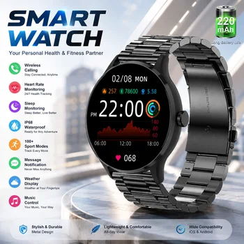 LIGE Nuovo Smartwatch Uomo Donna con Schermo Touch Completo, Orologio Sportivo Fitness IP68 Impermeabile, Chiamate Bluetooth per Android iOS
