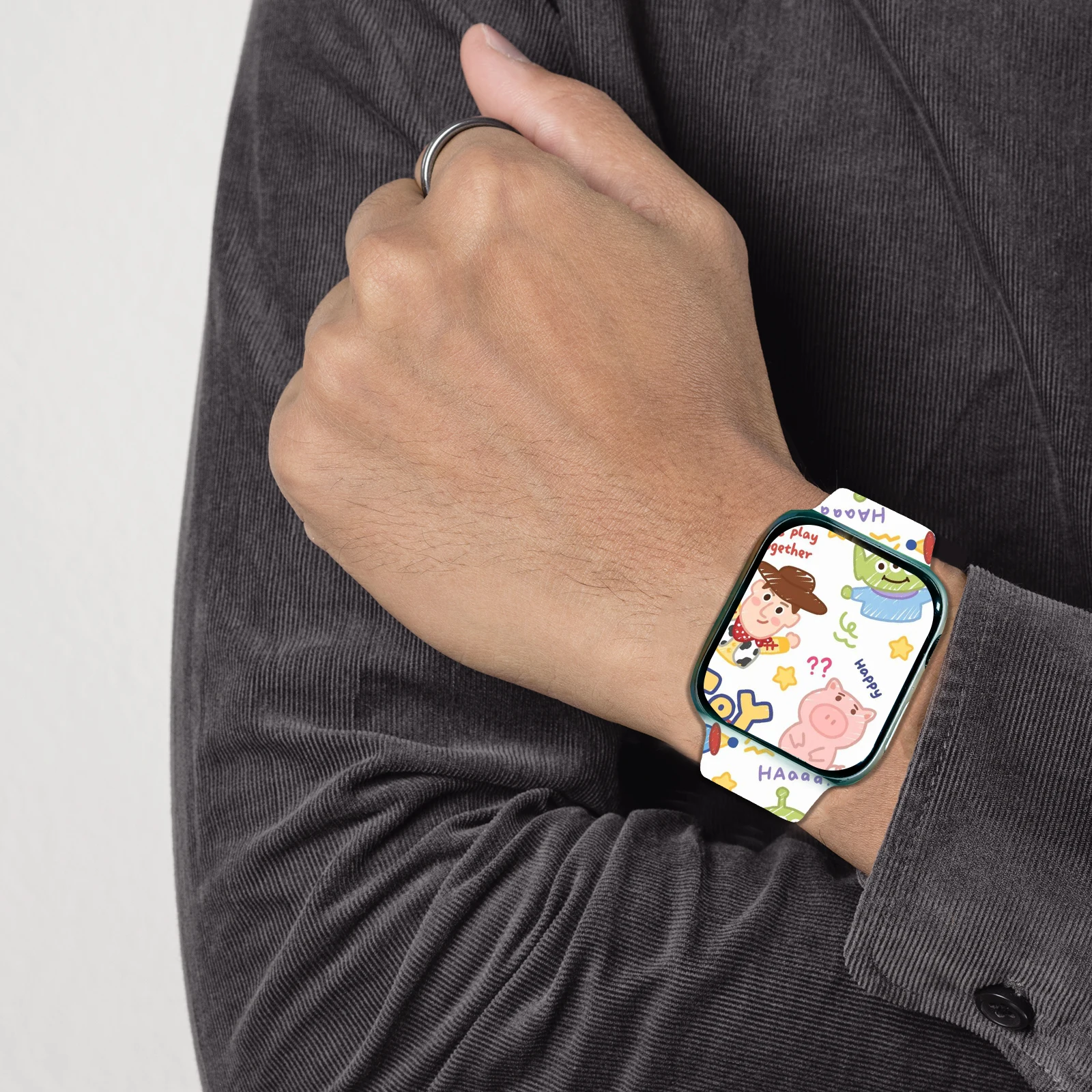 디즈니 토이 스토리 인쇄 스트랩 Apple Watch 10 9 8 7 iWatch 용 실리콘 밴드 교체 가능 팔찌 46mm 44mm 42mm 41mm 40mm