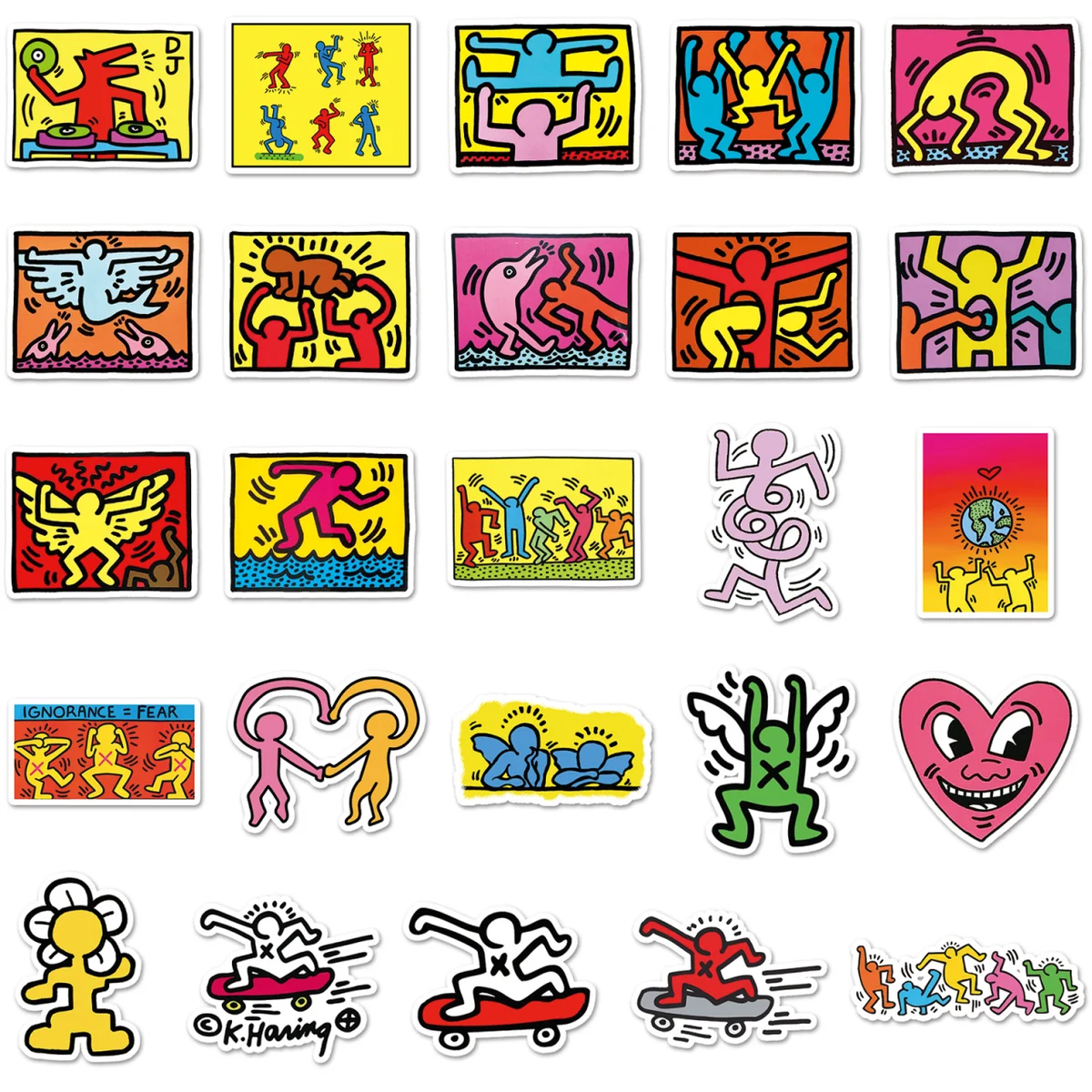 10/30/50PCS Keith Stickers Interesting Art Graffiti DIY Cartoon Decoration Scrapbook Fridge Luggage Laptop Phone Guitar Sticker — view 5