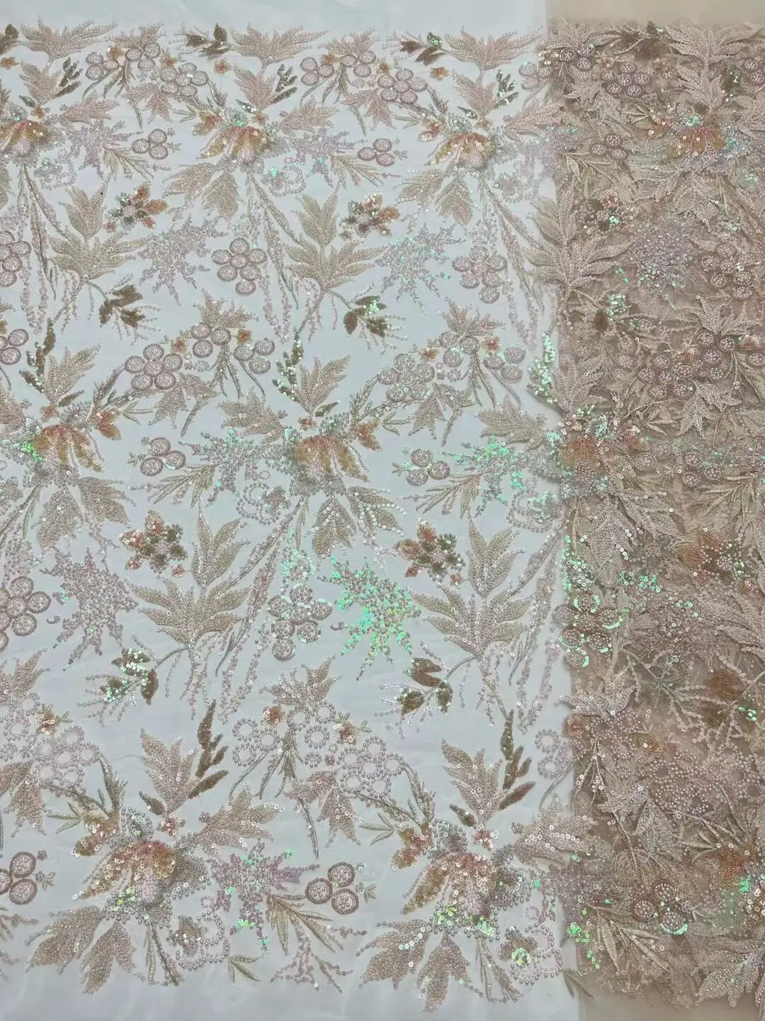 

African Nigerian Wedding Bridal SYJ-1306968 French Tulle Mesh Embroidery Beaded Lace Fabric Luxury High Quality With Sequins