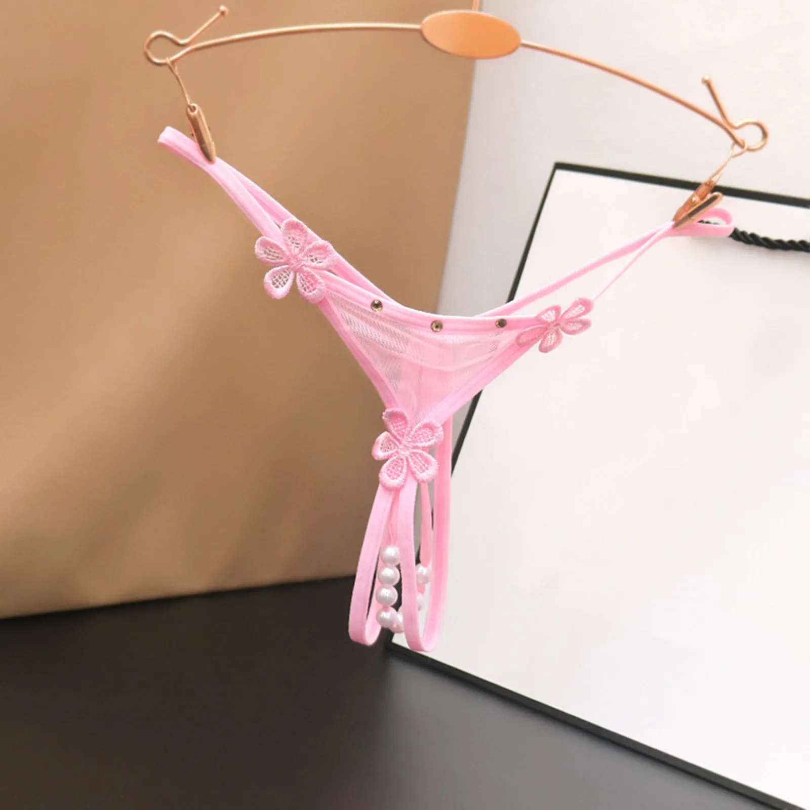 Party Yeah Sexy Pearl Thongs Women Open Crotch Sexy G string Beads