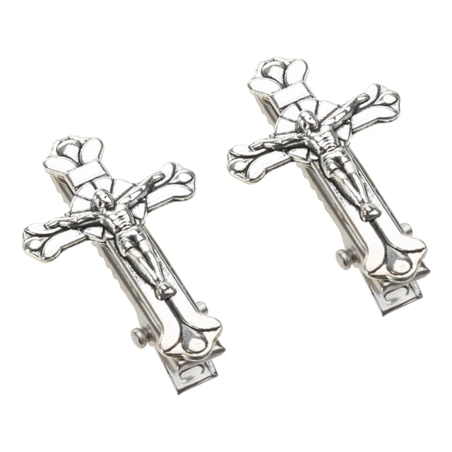 42831-3cbdaf.jpg Gothic for Cross Hairpin Metal Duckbill Side Clips Halloween Barrette Bangs Cost F0S4