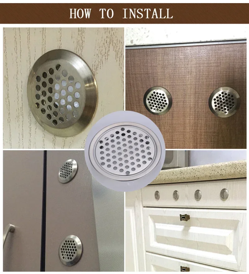 Description Picture 4 of item5-piece stainless steel core ventilation opening, wardrobe mesh vent core ventilation opening, louver ventilation cover