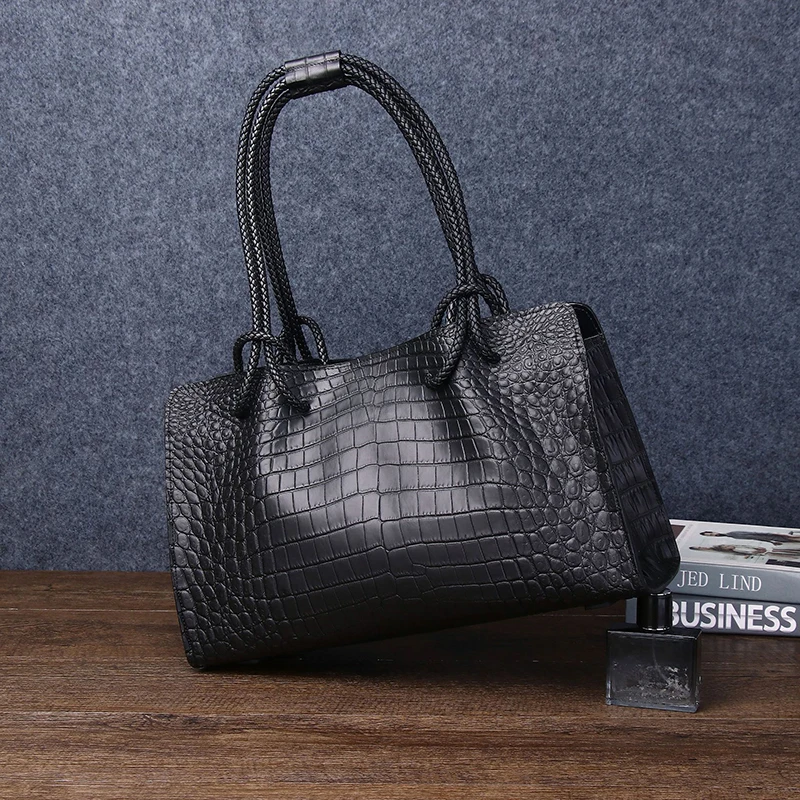 Real cowhide leather Crocodile Pattern luxury designer handbag women bags luxury brand high quality genuine leather women's bag