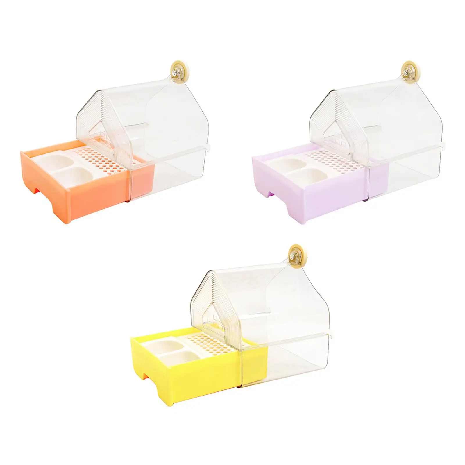Parrot Bathing Box Clear Parrot Bath Tub for Finches Canaries Like Lovebirds
