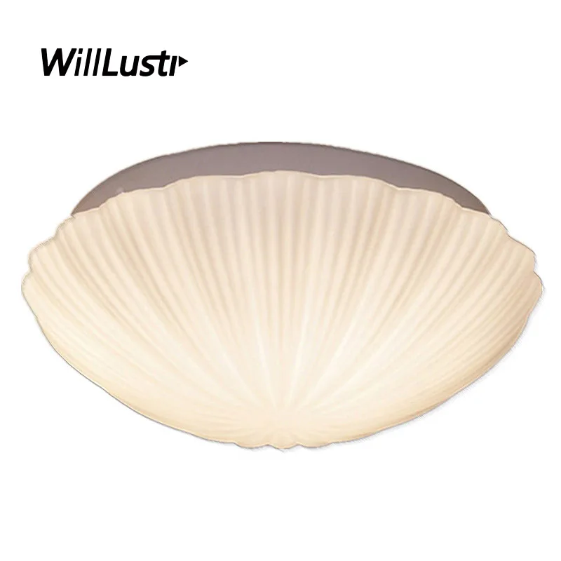 

Modern Glass Shell Ceiling Lamp Creative Flower Light Hotel Foyer Corridor Balcony Living Dinning Bedroom Minimalist Lighting