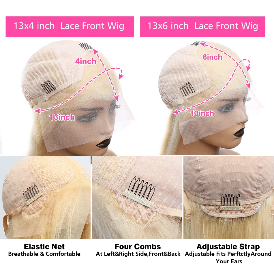 Lace Front Wigs 13x4 Deep Wave 613 Honey Blonde Curly 13x6 Water Wave Human Hair Wig 180% Remy