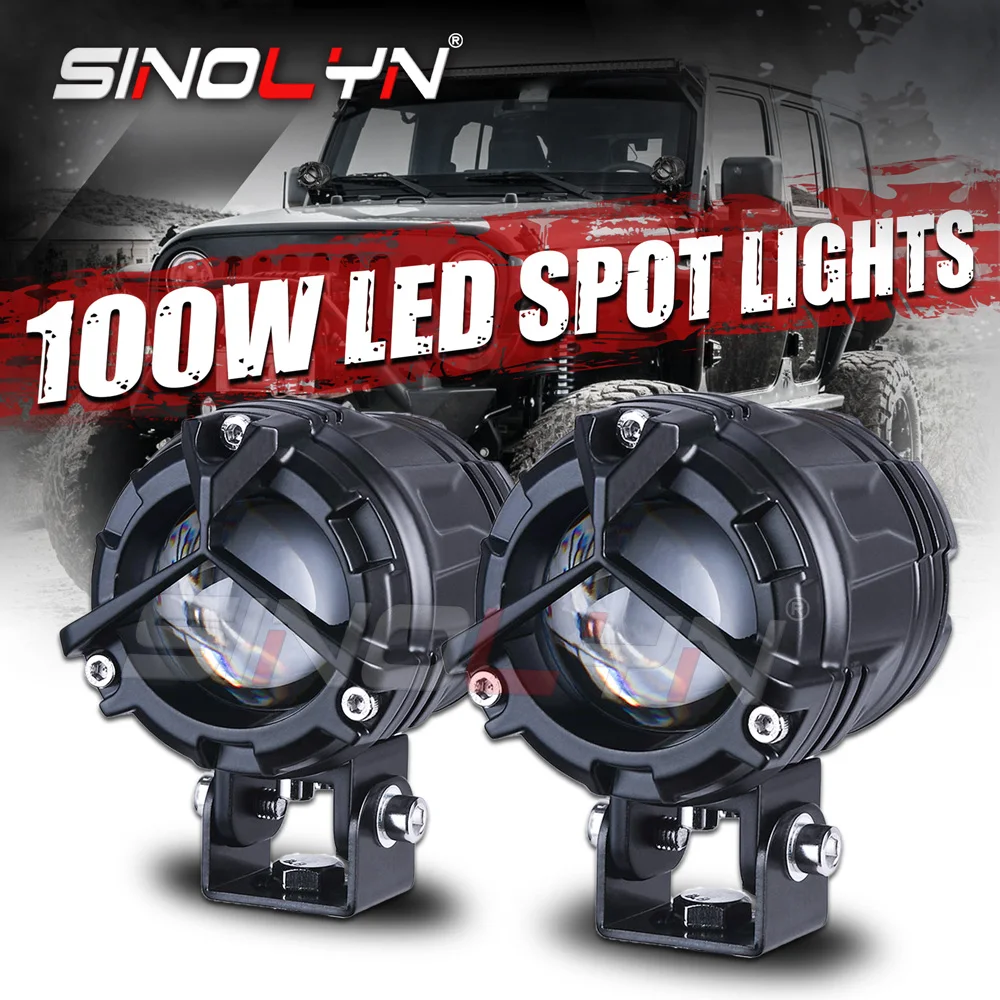 Sinolyn 100W LED Spotlight Spot Flood Fog Lights Bi LED Lamp White