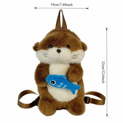 Adorable Kawaii Otter Plush Backpack - Trendy Single - Shoulder Bag (Otter bag)