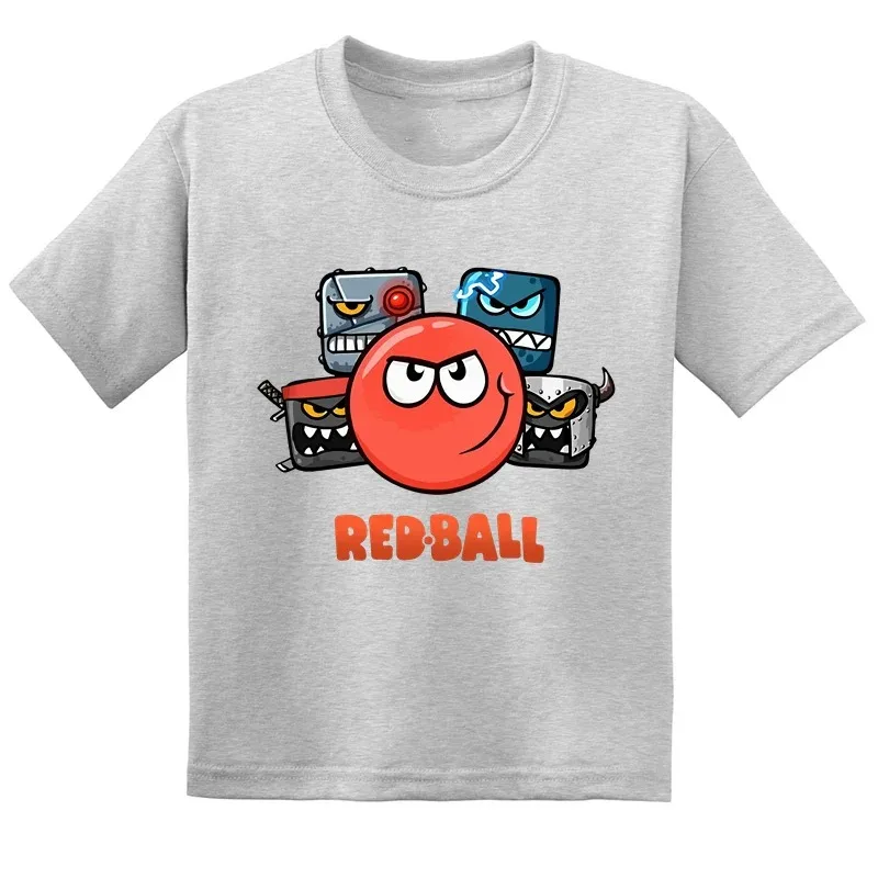 Hot Sale Red Ball 4 Print Cartoon Kids T-shirt Funny Baby Boys Girls Clothes Summer Fashion Children Cotton Short Sleeve T Shirt 4