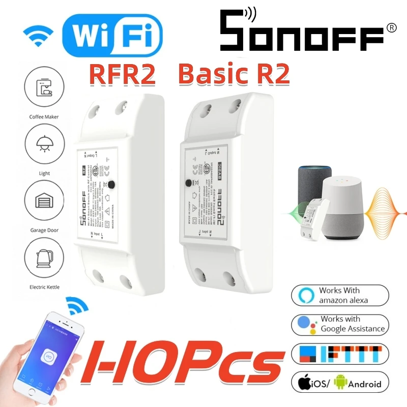 

SONOFF Smart Switch Wifi Module BASIC R2/RFR2 10A Via Wireless APP Remote Control Timer Light Switch For Smart Home Automation