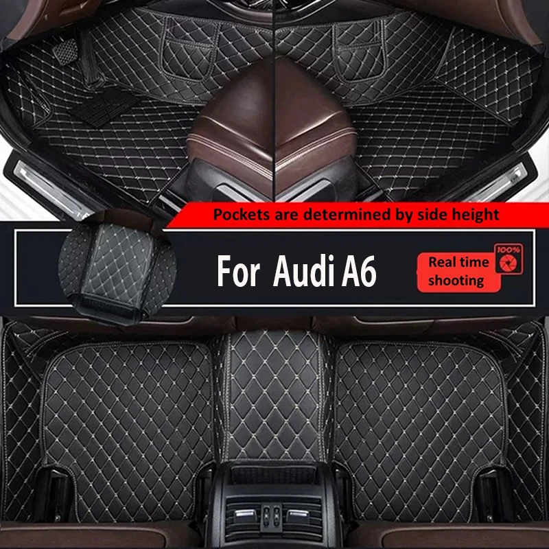 

Автомобильные коврики на заказ для Audi A6 2019-2023 года искусственная кожа 100% подходит для телефона Карманный ковер аксессуары для интерьера автомобиля