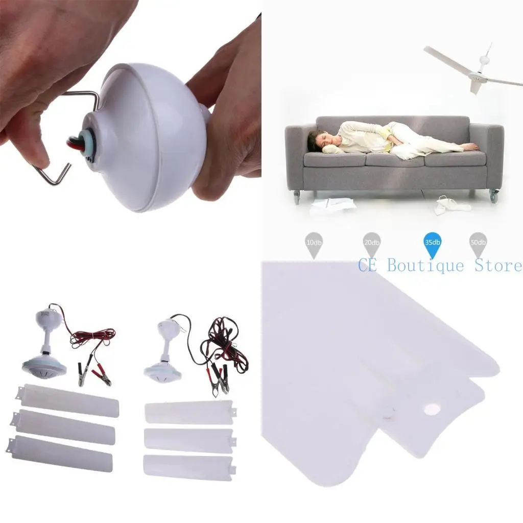 Portable Outdoor Ceiling Fan for Camping and Gazebo - Battery Powered