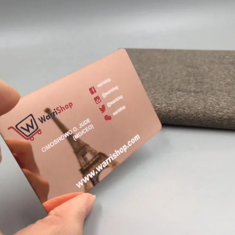 

custom，custom,New Mirror Rose Gold Metal Business Cards