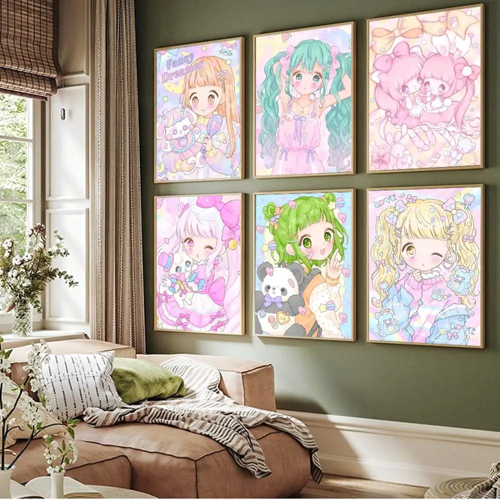 10PCS Wall Collage Anime Series Style Art Painting Wall Sticker Bedroom  Cartoon Paper Warm Color Room Decor For Girls Wall - AliExpress