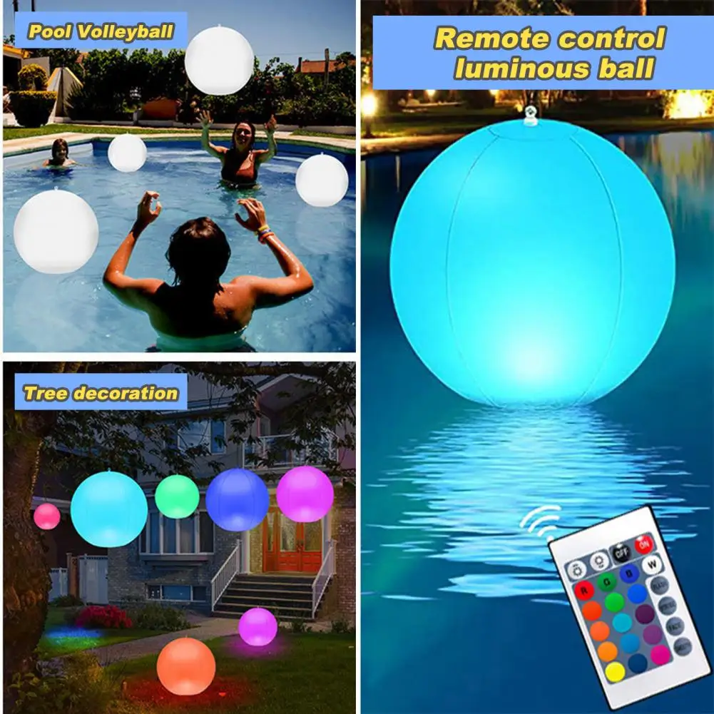 Rgb Color Changing Ball Led Ball Solar Powered with Remote Control for Swimming Pool Parties 16 Colors Led Waterproof