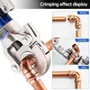Copper Tube Fittings Hydraulic Pipe Crimping Tool with 1/2",3/4" and 1" Jaw Copper Pipe Press Crimper Pressing Pliers, 2