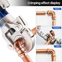 Copper Tube Fittings Hydraulic Pipe Crimping Tool with 1/2",3/4" and 1" Jaw Copper Pipe Press Crimper Pressing Pliers, 2