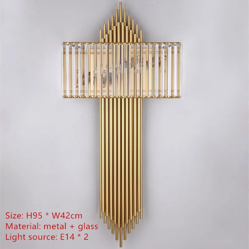 

Modern Gold Metal Clear Glass Wall lamp E14 LED Living room Restaurant Wall light Parlor Hotel room Loft Wall Sconce 110-240V