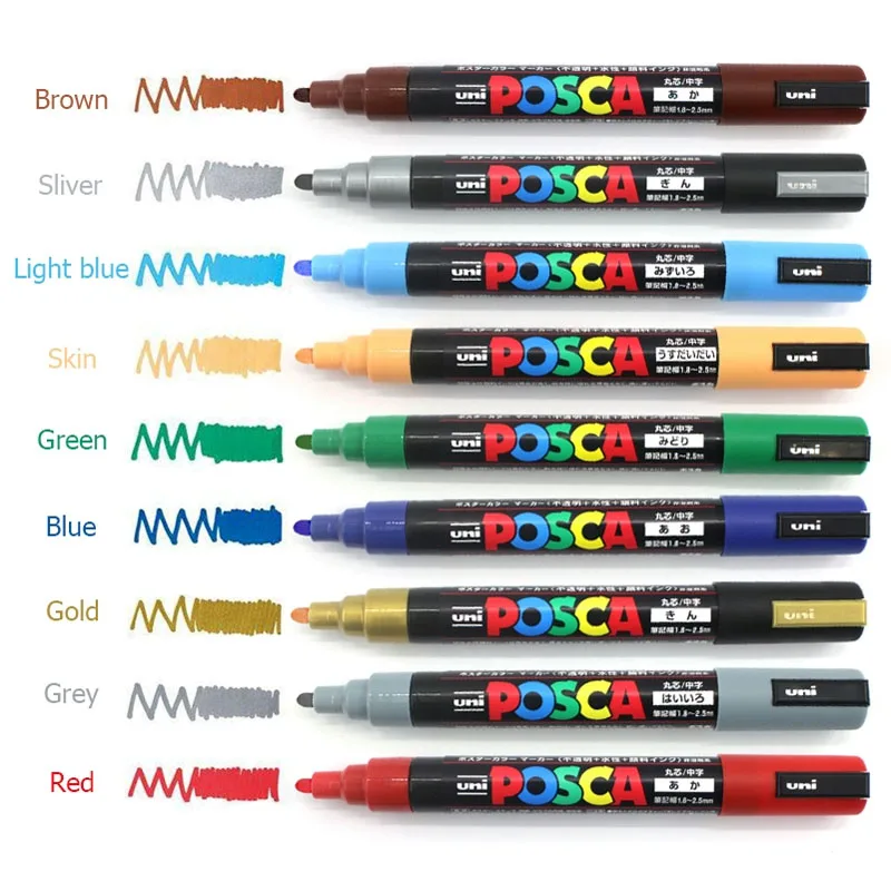 Posca Marker Pen Acrylic Paint PC-1M 3M 5M Full Color Art Supplies Stationery Painting Graffiti permanent marker pen,marker pens,color marker pens,permanent marker,pen marker,paint marker pen,markers pen,marker pen,acrylic paint markers,art marker pens