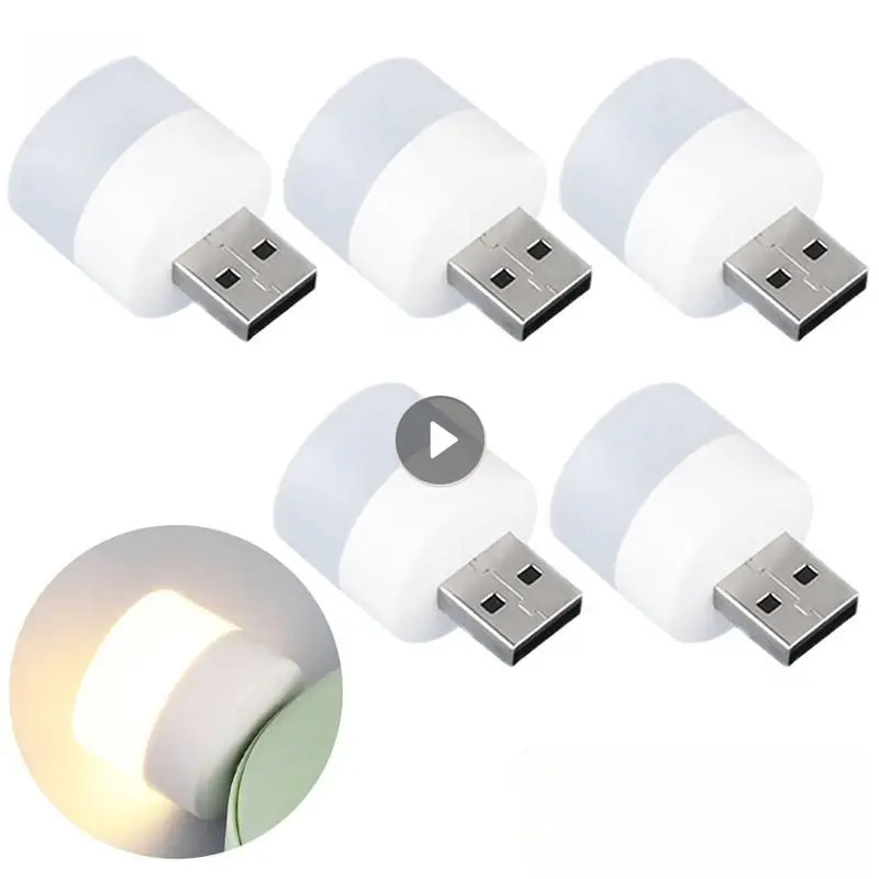 

1pcs Mini USB Plug Lamp 5V Super Bright Eye Protection Book Light Computer Mobile Power Charging USB Small Round LED Night Light