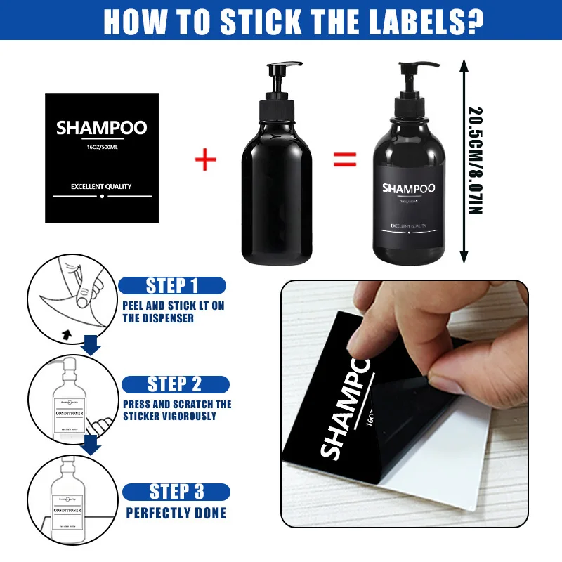 Waterproof Lotion Dispenser with Label for Bathroom Hotel Shampoo Shower Gel Body Wash Bottle Container Tray Wall Mounted Rack soap dispenser shampoo dispenser soap dispenser bottle plastic lotion bottle