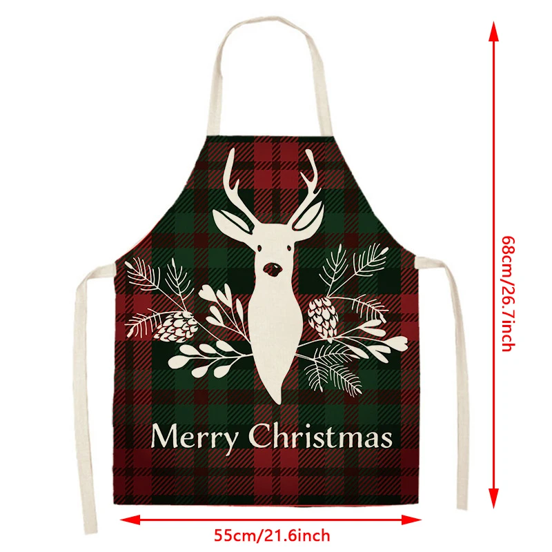 Linen Merry Christmas Apron Christmas Decorations For Home Kitchen Accessories Natal Navidad 2023 New Year Christmas Gifts