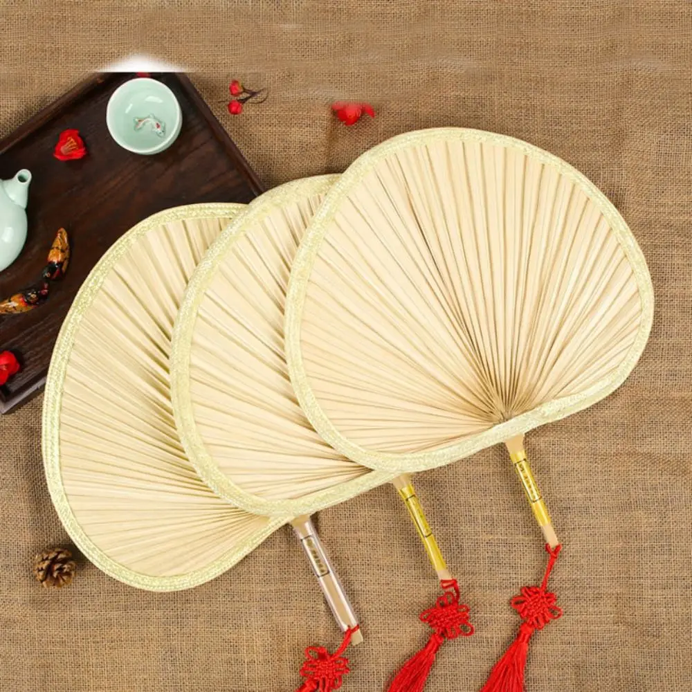 Portable Lightweight Handmade Hand Fan Manual Natural Palm-Leaf Fan Decoration Summer Cooling Accessories