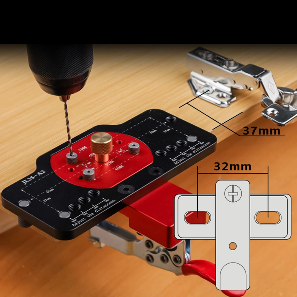 Guida Per Fori Cerniere Legno - Strumento Posizionamento Fori Per Mobili, Braccio Dritto 35mm - Foto 13