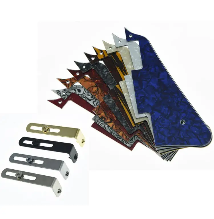 Kaish Premium Lp Guitar Pickguard And Stainless Steel Pickguard Bracket With Steel Mounting Screws Fits For Usa Gibson Les Paul