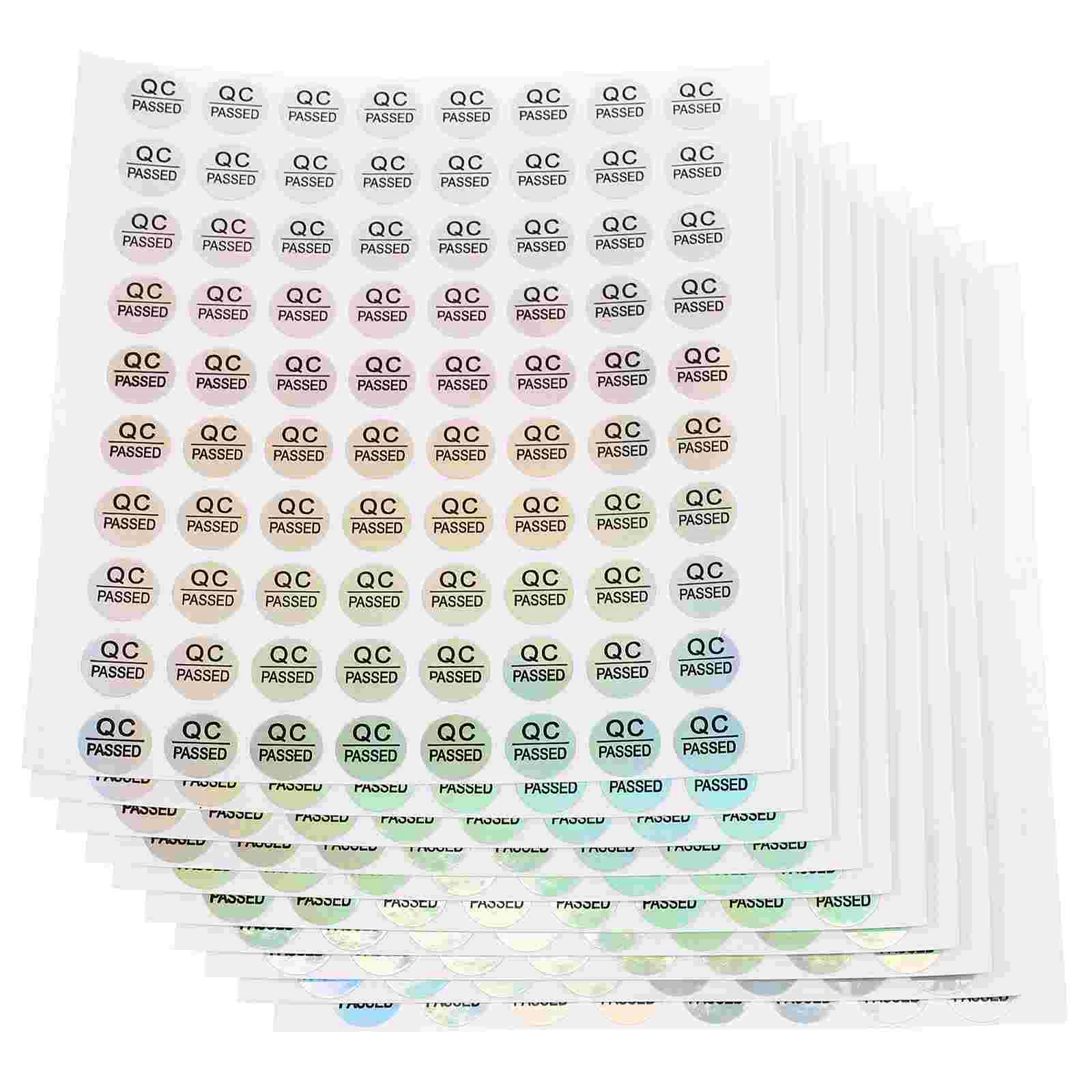 

800 Pcs Labels Qc Pass Tag Passed Stickers Warehouse Tested Applique The Circle Quality for Checking