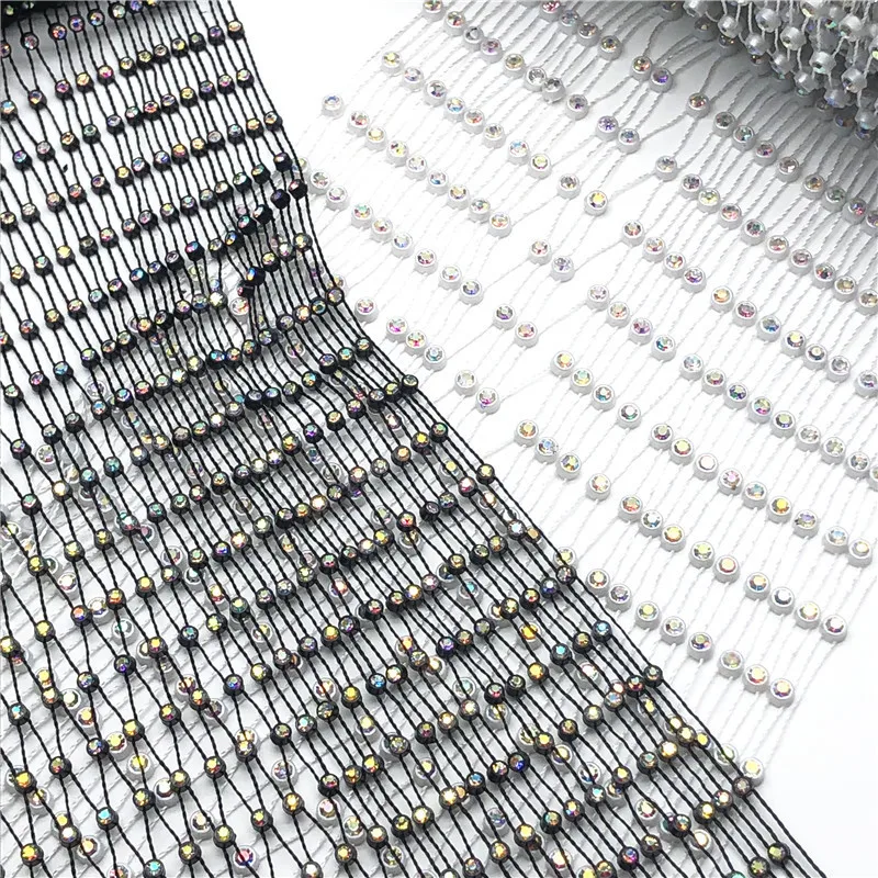 

Рыболовная сеть с отделкой стразами, эластичная растягивающаяся, сверло 3 мм, аксессуары для одежды DIY, 36*37 рядов