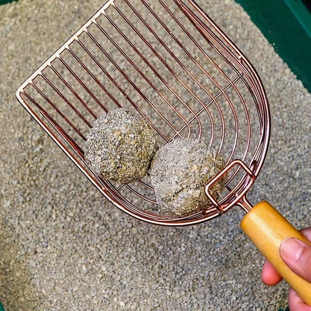 Cat Litter Shovel Self Cleaning Cats Litter Metal Scooper With Hook Portable Stainless Steel Sifting Kitten Toilet Cleaning Tool
